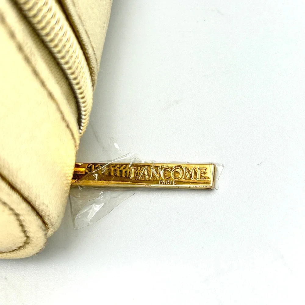Lancome Makeup Train Case Travel Bag Gold Metallic Rose Vanity Decor Large NEW